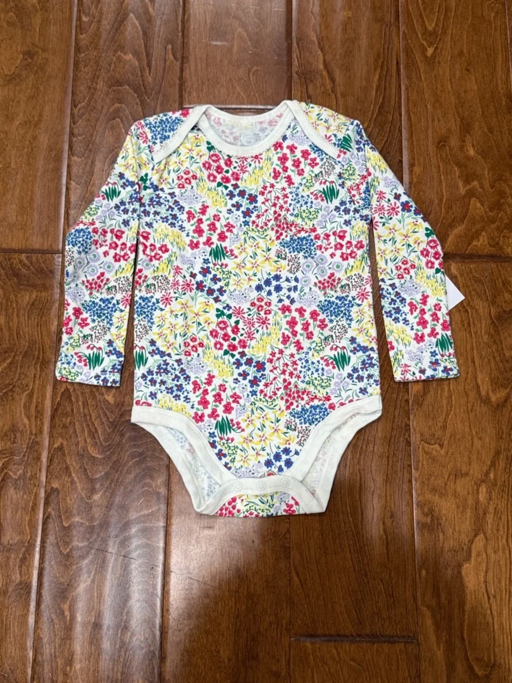 NWT Size 18 Months Wonder Nation Floral Long-Sleeve One-Piece Bodysuit